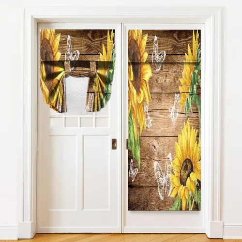 Miniatura 35 de Cortinas de puerta negras y rojas para ventanas de puerta, estampado de leopardo y cebra, cortinas de ventana para puerta de vidrio francesa