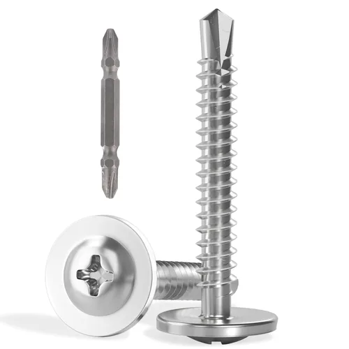 Miniatura 27 de VGBUY 170 tornillos autoperforantes para metal, tornillos autorroscantes de chapa metálica de acero inoxidable 410 #10 x 3/4 pulgadas, tornillos
