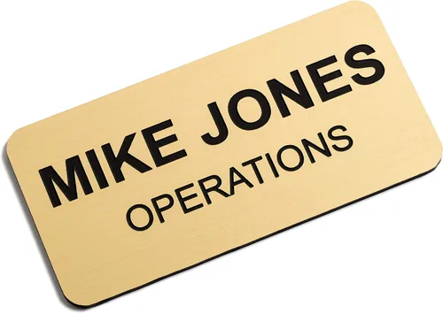 Miniatura 57 de Insignias de identificación con nombre grabadas personalizadas: identificación personalizada con pin o respaldo magnético, 1 pulgada x 3 pulgadas