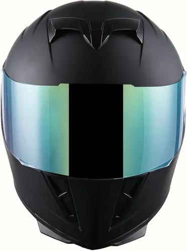 Miniatura 3 de Casco integral para motocicleta 1Storm con diseño de cráneo rey en mate negro + una visera transparente extra: HJK311 Negro mate