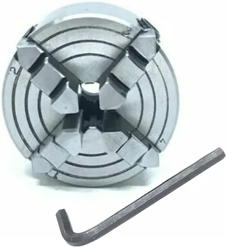 Miniatura 3 de Portabrocas de torno independiente de 4 mordazas, centro giratorio de 2-3/4 pulgadas 2.756 in roscado M14 x 1 Mini máquinas de torno perfecto