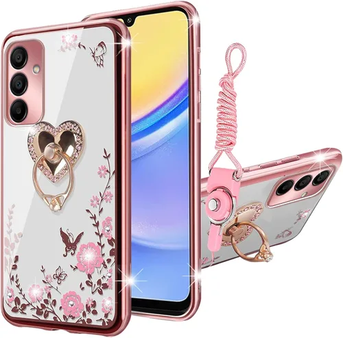 Miniatura 11 de Funda para Samsung Galaxy A15 0.18 oz, Gabb Phone 4 Pro para mujeres y niñas, con purpurina de cristal suave TPU transparente de lujo, bonita funda
