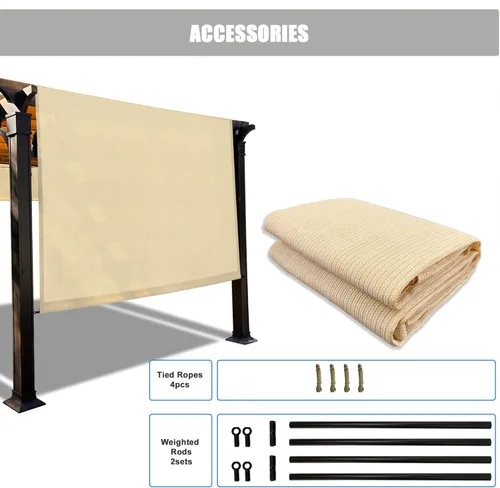 Miniatura 6 de Alion Home Funda universal transpirable para pérgola – Toldo de repuesto para pérgola – Cubierta de parasol ajustable para exteriores con varillas