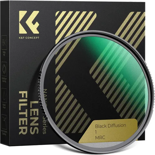 K&F Concept Filtro de difusión negra de 2.165 in, 1 filtro de efecto cinematográfico de niebla con 28 filtros multicapa, impermeable/resistente a