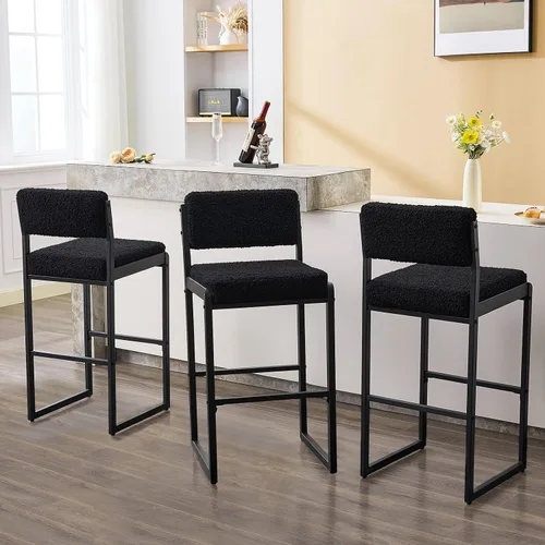 Miniatura 25 de SAECKBERG Taburetes de bar modernos de altura de mostrador, sillas de barra de 26 pulgadas de altura con respaldo, taburetes tapizados, taburetes