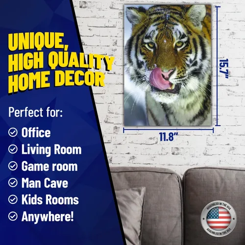 Miniatura 3 de Póster 3D de león, tigre y lobo con lengua hacia fuera 11.8 x 15.7 pulgadas Pósteres e imágenes de animales salvajes Regalos de recuerdos