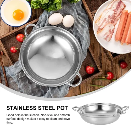 Miniatura 4 de GANAZONO 2 piezas de acero inoxidable -derramar olla caliente cocina cocina segura mango diseño fácil de limpiar para uso doméstico
