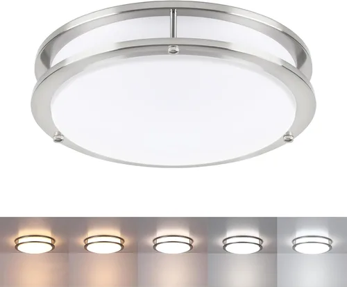 Lámpara de techo LED de montaje empotrado, 23W, lámpara de techo LED de montaje empotrado de 13 pulgadas con 5CCT (2700K/3000K/3500K/4000K/5000K
