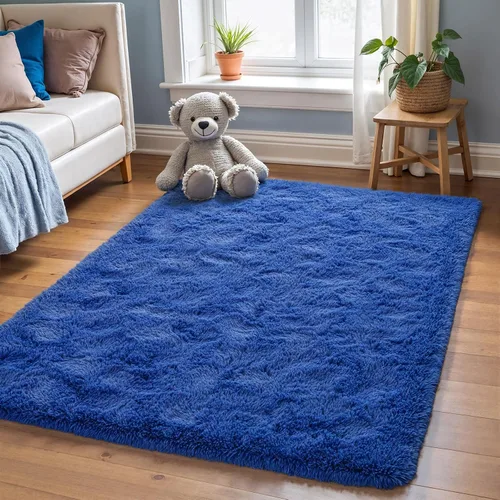 Miniatura 16 de Zentavio Alfombras de área para sala de estar, alfombras grises para dormitorio, alfombra de 4 x 6, alfombra mullida, peluda y suave, shag estética