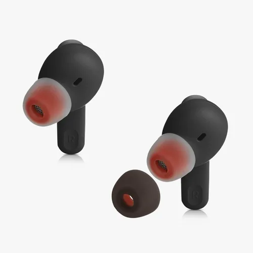 Miniatura 2 de kwmobile 6 almohadillas de repuesto compatibles con JBL Tune 230 NC TWS / T230NC - Puntas de silicona para auriculares, color negro