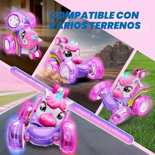 Miniatura 3 de Coche de Control Remoto para Niños - Gira 360° y Salta 4WD Coches RC de Acrobacias para Niños, Coche RC de 2.4GHz con Luces LED, Regalo de Navidad