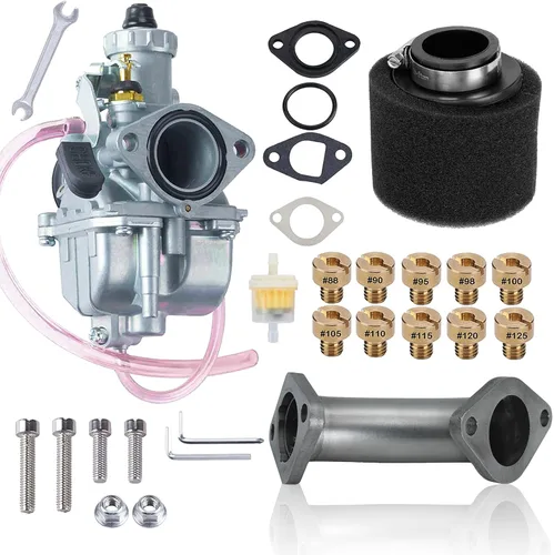 Miniatura 5 de JMCHstore VM22 Carburador con colector curvo de rendimiento, tubo de entrada deslizante Kit de carburador para Predator 212cc GX200 Coleman CT200U