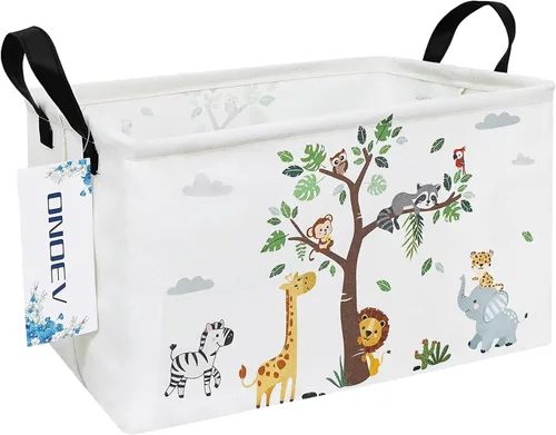 Miniatura 20 de Cesta de lavandería plegable rectangular, canasta de lona, cesta para guardería, adecuada para niños, oficina, dormitorio, ropa, almacenamiento