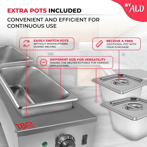 Miniatura 2 de ALDKitchen - Olla para derretir chocolate, calentador eléctrico de alimentos, derretidor profesional de dulces, 110 V