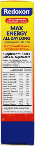 Miniatura 4 de Redoxon Max Energy, Fórmula multivitamínica , Energía máxima todo el día, Te ayudarán a fortalecer tu sistema inmunológico, Sabor frutas cítricas