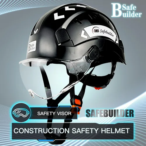 Miniatura 2 de Casco de Seguridad de Construcción con Visera Casco Duro ABS Cascos Duros de Ventilación Ajustable Protección de Cabeza de Trabajo Industrial