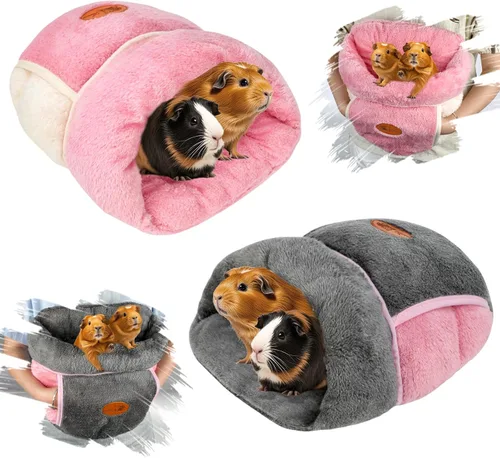 Miniatura 9 de YUEPET Cama de conejillo de indias, cueva de abrazo, forro polar cálido, ropa de cama acogedora para la casa, cojín para dormir, jaula nido