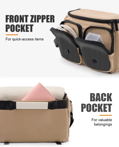 Miniatura 3 de Cwatcun Bolsa para Cámara Bolsa de Mensajero Cruzada de Hombro para Cámara, Bolsa de Fotografía de Viaje para Hombres/Mujeres con Soporte para Blanco