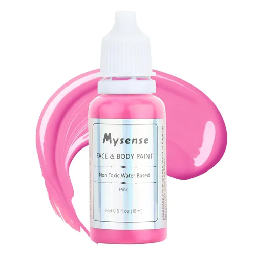 Mysense Pintura corporal rosa intensa, a base de agua, lavable, color crema, pintura corporal para adultos y niños, disfraz de Halloween, cosplay,