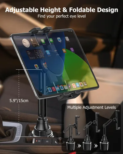 Miniatura 4 de Soporte para tablet con rotación de 360°, soporte universal para tablet con brazo ajustable para dispositivos de 4 a 13 pulgadas, iPad Pro 12.9 Air
