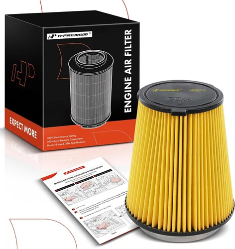 A-Premium Filtro de aire del motor delantero compatible con Ford Mustang 2019-2022 5.0L, 2015-2022 5.2L, repuesto # FR3Z9601B