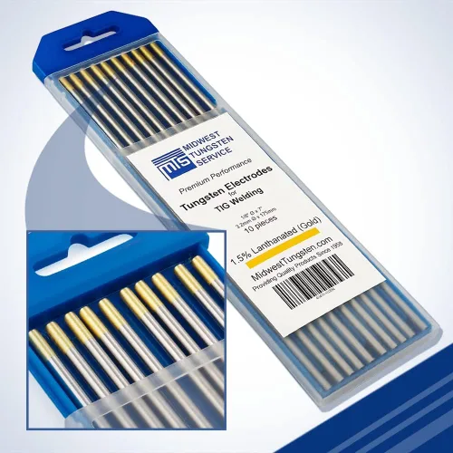 Miniatura 22 de Midwest Tungsten Service Electrodos de soldadura TIG de tungsteno paquete de 10 unidades (azul - 2% tungsteno lantanado (WL20/EWLa-2), 1/8 pulgadas