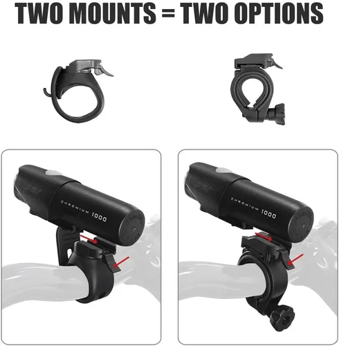 Miniatura 2 de Luces de Bicicleta BV, Super Brillantes con 5 Faros LED Delanteros y 3 Traseros, Luces de Bicicleta para Montar de Noche con Liberación Rápida, Set