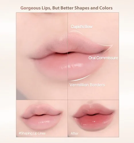 Miniatura 5 de Heart Percent Dote On Mood Lápiz labial delgado, define y rellena cremoso delineador de labios retráctil con sacapuntas integrado, #03. Beige avena
