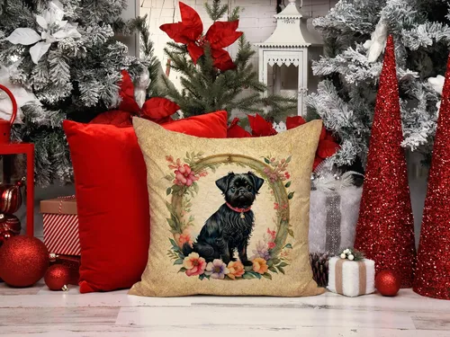 Miniatura 7 de Caroline's Treasures DAC2072PW1414 Affenpinscher and Flowers - Almohada decorativa de tela, lavable a máquina, para interiores y exteriores