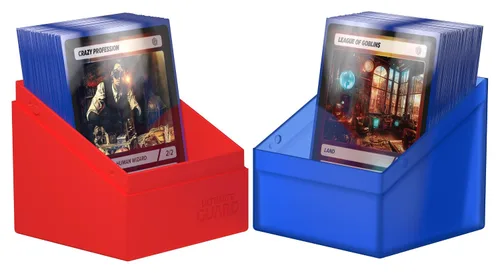 Miniatura 4 de Ultimate Guard Boulder Synergy 100+, funda para 100 tarjetas TCG de doble manga, color azul/rojo, almacenamiento seguro y duradero