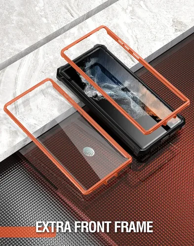 Miniatura 4 de Funda Poetic Guardian para Samsung Galaxy S22 Ultra 5G de 6,8 pulgadas [prueba de caídas de grado militar de 6 pies], protector de pantalla Naranja
