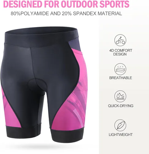 Miniatura 2 de Aeike Pantalones cortos de ciclismo acolchados 4D, transpirables, de secado rápido, a prueba de golpes, elásticos, para mujer