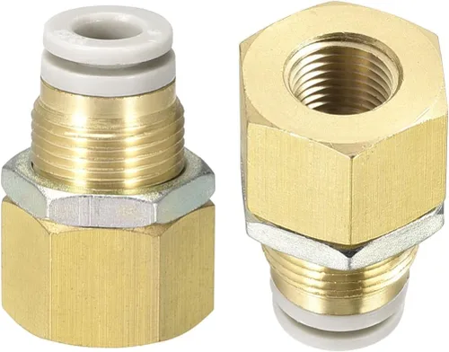 Miniatura 7 de M METERXITY Paquete de 2 accesorios de tubería hembra de 1/4 PT – Unión recta, mamparo de empuje para conectar accesorios, se aplica al sistema