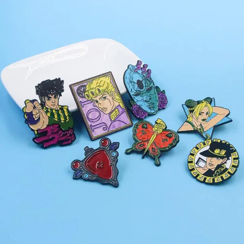 Miniatura 7 de JJBA JoJo - Broche esmaltado de anime Jotaro Jolyne Joseph para cosplay, regalos de Navidad para niños, niñas, adolescentes, mujeres y hombres