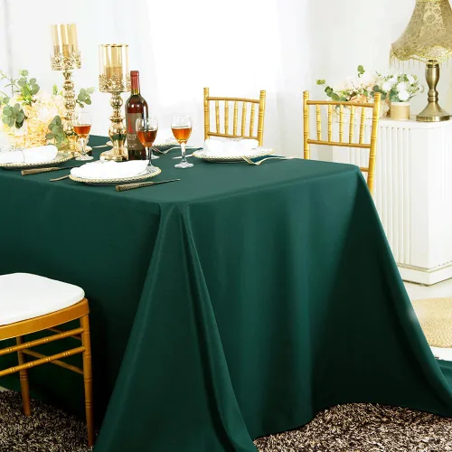 Mantel rectangular de poliéster de 60 x 120 pulgadas (200 GSM, 60 x 120 pulgadas), para restaurante, cocina, comedor, boda, fiesta, banquete, Verde