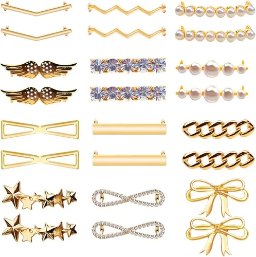 24 piezas de cordones de zapatos decorativos con diamantes de imitación de perlas de imitación accesorio de moda regalo para zapatos deportivos y