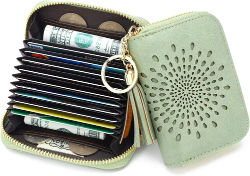 Miniatura 8 de APHISON RFID - Porta tarjeta de crédito con cremallera carteras pequeñas para mujer en cuero estilo girasol para mujer y niña caja de regalo 1927
