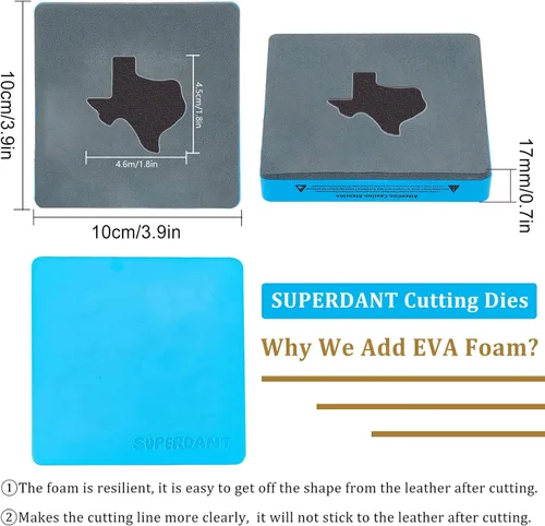 Miniatura 2 de SUPERDANT Aretes de madera troquelados de cuero con diseño de mapa del estado de Texas, troquelados, máquina de corte de madera, máquina de corte