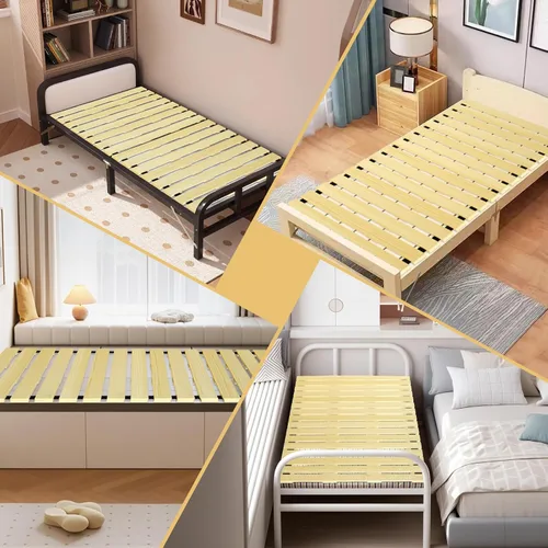 Miniatura 8 de Tapete de tatami japonés, madera maciza sin nudos, listones enrollables, placa de cama con 2 correas de almacenamiento, a prueba de humedad