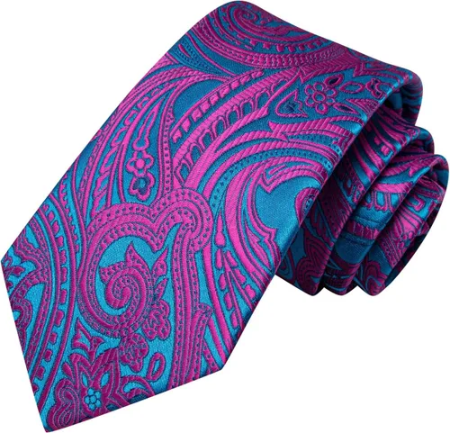Miniatura 226 de Hi-Tie Corbatas de seda para hombre, diseño de cachemira a rayas, con bolsillo, gemelos cuadrados, conjunto formal de negocios