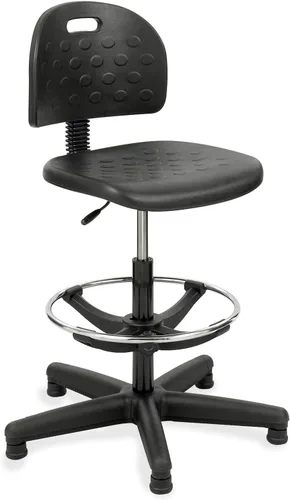 Safco 6680 Soft Tough Economy - Silla de banco de trabajo (los brazos opcionales se venden por separado), color negro