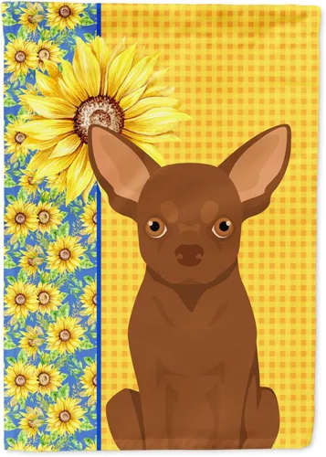 Miniatura 185 de Caroline's Treasures WDK5331CHF - Bandera de verano con diseño de girasoles rojos y blancos, manga grande, para porche, para colgar en la pared