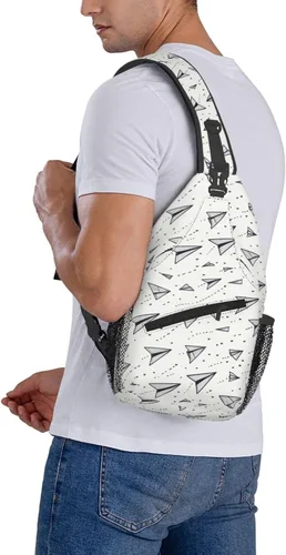 Miniatura 6 de Small Crossbody Bags for Women Men - Vintage Paper Airplane Print Adjustable Shoulder Bag Fanny Packs Belt Sling Bag Crossbody Purses Backpack for