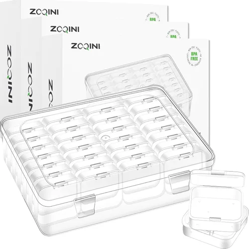 Miniatura 9 de Caja organizadora de cuentas, 28 recipientes pequeños de plástico transparente, 1 caja organizadora grande de manualidades, 1 etiqueta de hoja