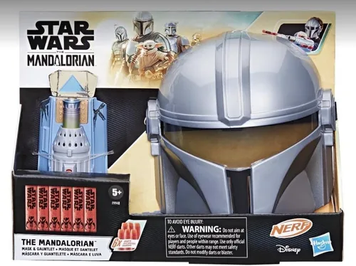 Miniatura 2 de STAR WARS NERF The Mandalorian Rocket Guantelete + Juego de máscara, juguete de lanzamiento de dardos NERF para niños, juguetes para niños a partir