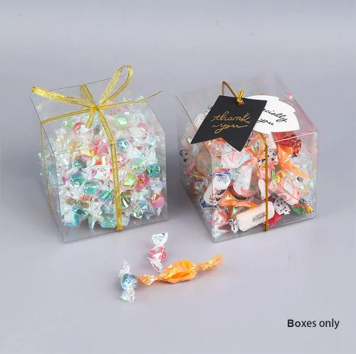 Miniatura 3 de Mose Cafolo 50 cajas de regalo de plástico transparente de 2.5 x 2.5 x 2.5 pulgadas (2.5 x 2.5 x 2.5 in) de plástico transparente para dulces