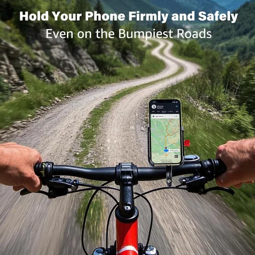Miniatura 2 de Ralos Soporte de teléfono para bicicleta, soporte de aluminio para teléfono celular, abrazadera de teléfono celular para manillar de bicicleta