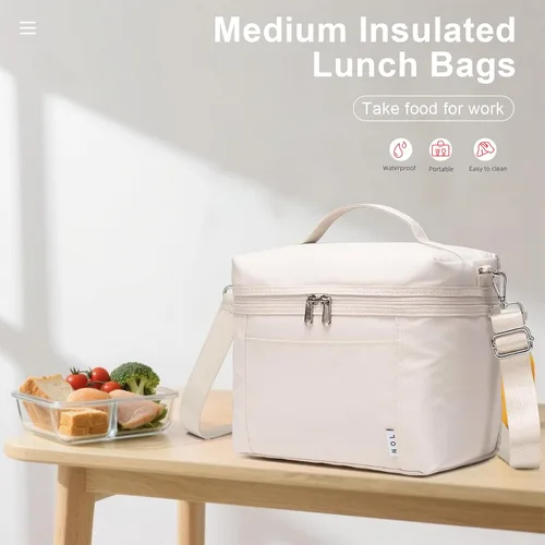 Miniatura 7 de NOL Natural Organic Lifestyle Bolsas de almuerzo aisladas para mujer, bolsa enfriadora, ligera, de nailon, impermeable, lonchera para el trabajo