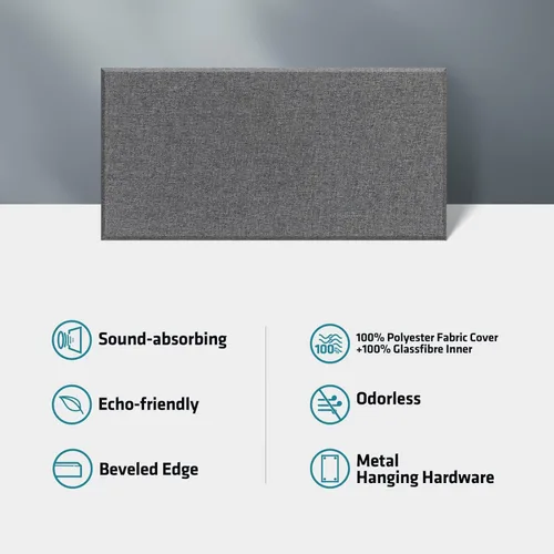 Miniatura 4 de UMIACOUSTICS 4 paneles acústicos con soportes para colgar, paneles de fibra de vidrio de 2 pulgadas de grosor, a prueba de sonido, extraíbles
