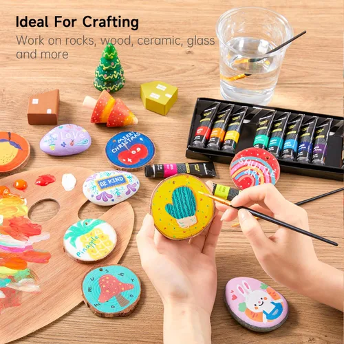 Miniatura 7 de Shuttle Art Juego de pintura acrílica, tubos de 15 x 0.4 fl oz, calidad de artista, pigmentos ricos no tóxicos, colores perfectos para niños